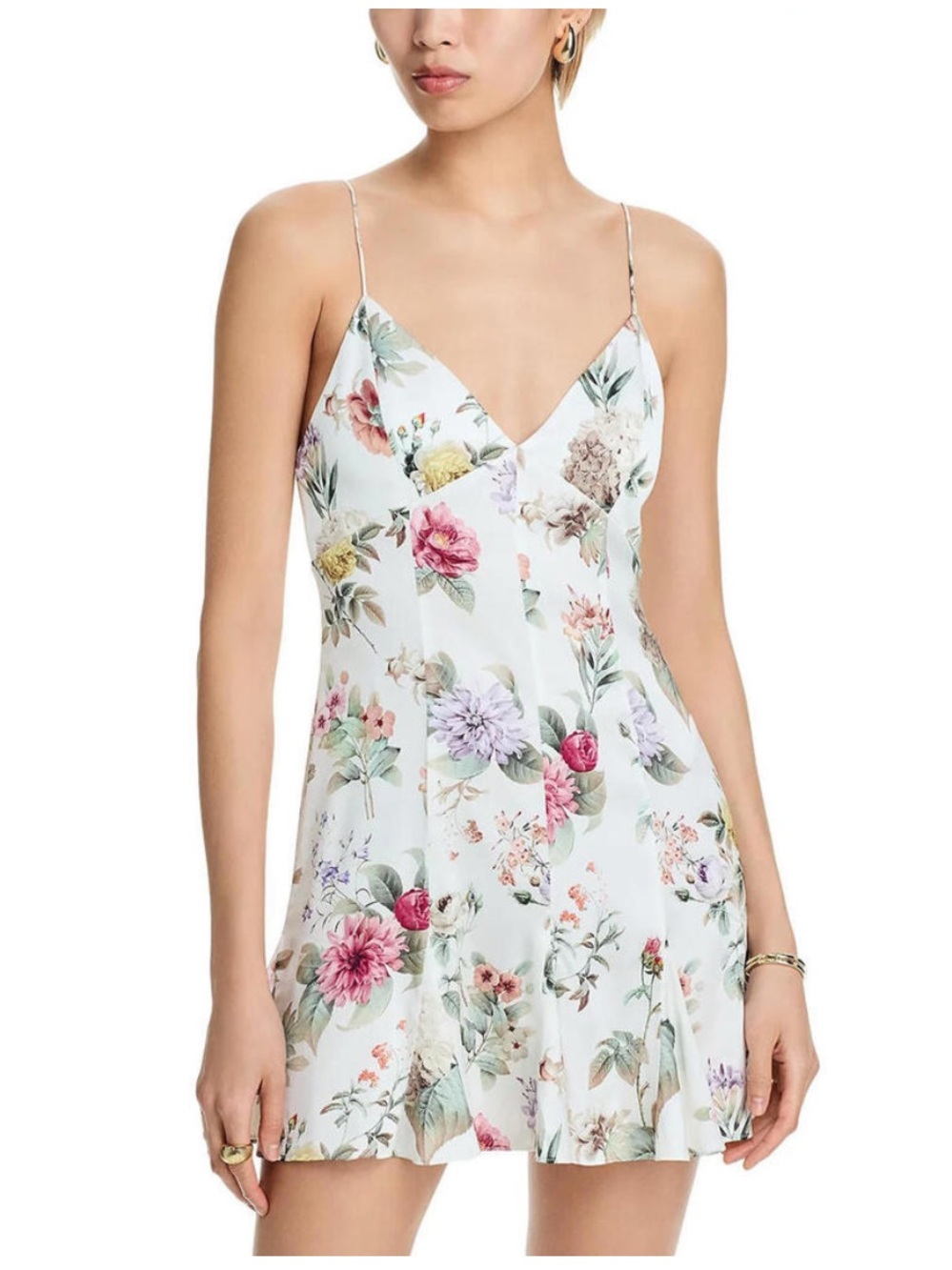 Alice + Olivia Multicolor Floral Slip Dress - White Base